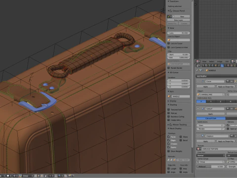 Leather Retro Suitcase 3D Model
