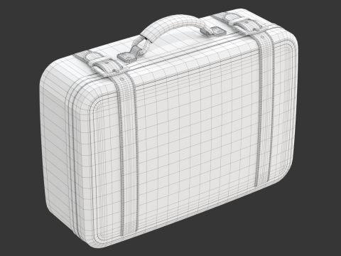 Leather Retro Suitcase 3D-Modell