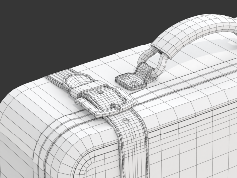 Leather Retro Suitcase 3D-Modell