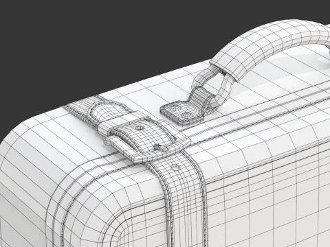 Leather Retro Suitcase 3D Model