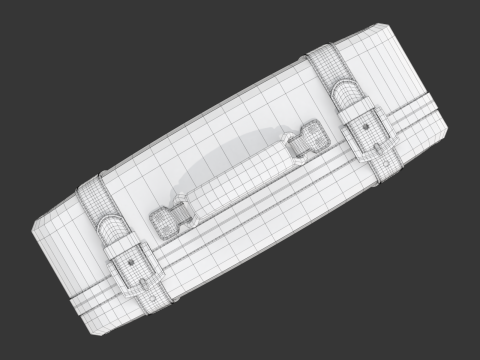 Leather Retro Suitcase 3D-Modell