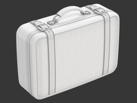 Leather Retro Suitcase 3D Model