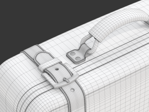 Leather Retro Suitcase 3D-Modell