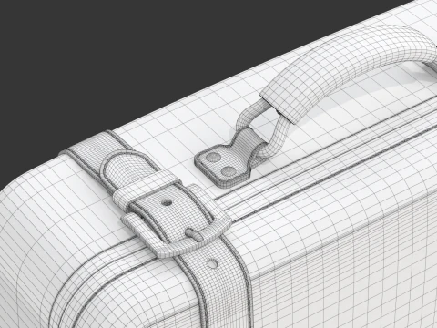 Leather Retro Suitcase 3D Model