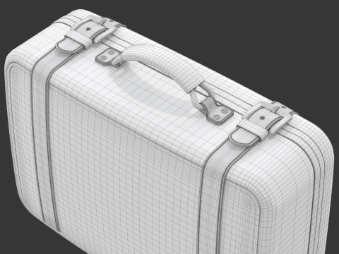 Leather Retro Suitcase 3D-Modell