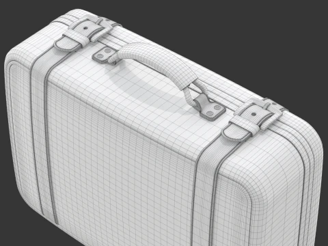 Leather Retro Suitcase 3D Model