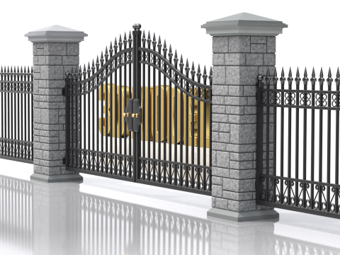 Opening Iron Gate Animation Model 3D