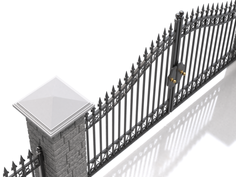 Opening Iron Gate Animation Model 3D