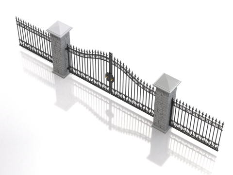Opening Iron Gate Animation Model 3D