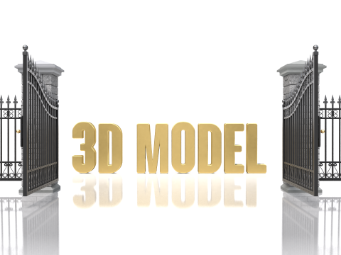 Opening Iron Gate Animation Model 3D