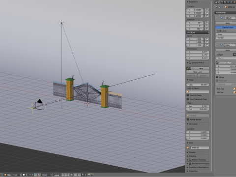 Opening Iron Gate Animation Model 3D