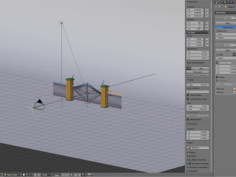 鉄の門を開くアニメーション 3Dモデル