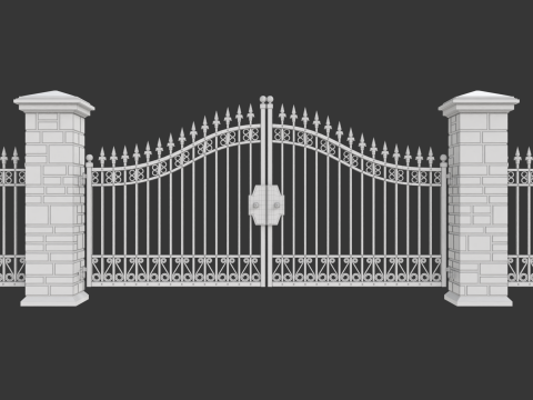 Opening Iron Gate Animation Model 3D