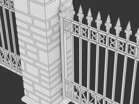 Opening Iron Gate Animation Model 3D