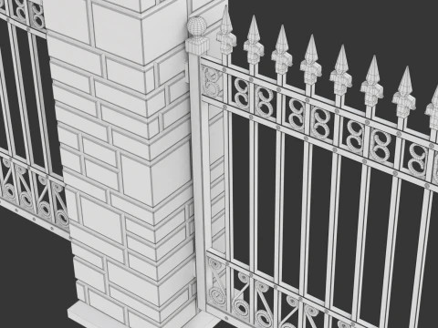 鉄の門を開くアニメーション 3Dモデル