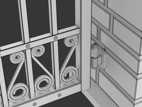 Opening Iron Gate Animation Model 3D