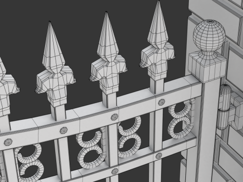 Opening Iron Gate Animation Model 3D