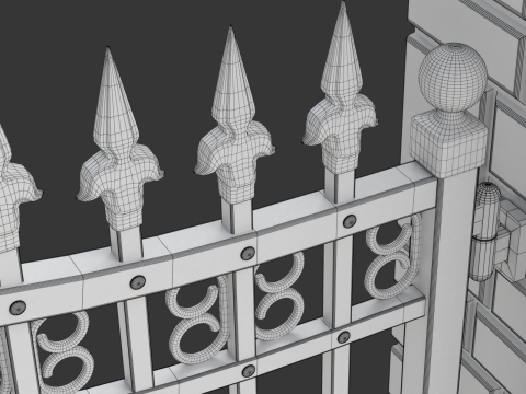 Opening Iron Gate Animation Model 3D
