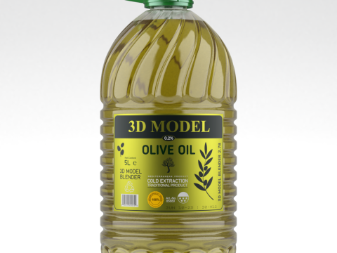 Olive Oil Bottle 3D मॉडल
