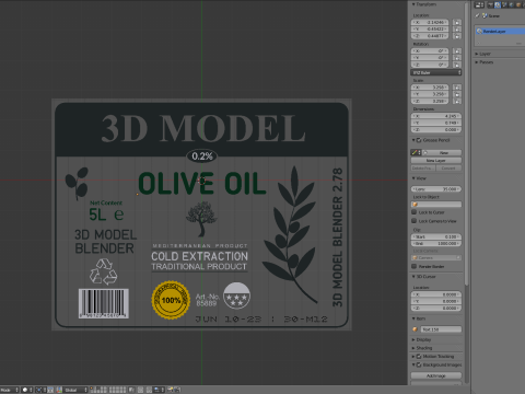 Olive Oil Bottle 3Dモデル