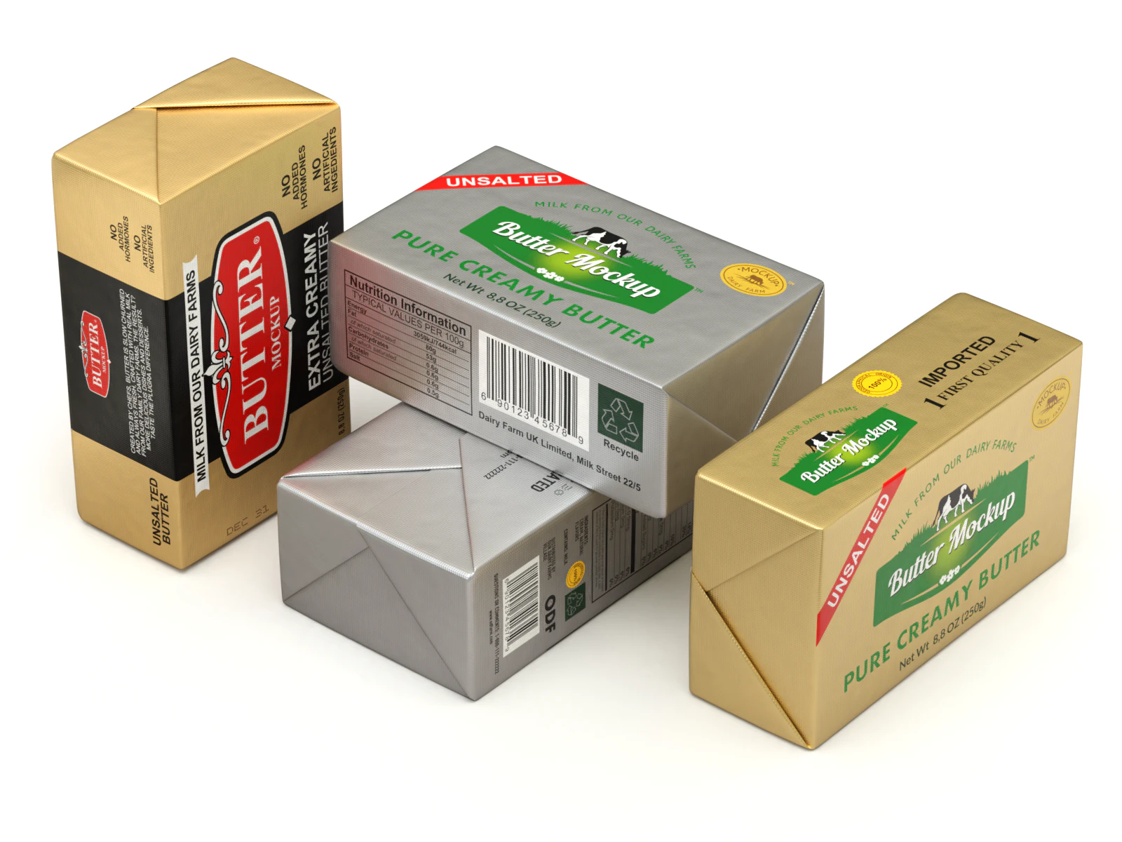 Butter pack 3D Model .c4d .max .obj .3ds .fbx .stl .blend 