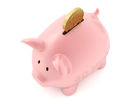 Piggy Bank With Gold Coin 3D Модель