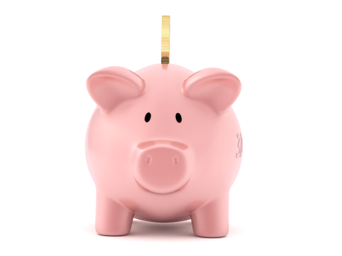 Piggy Bank With Gold Coin 3D Модель