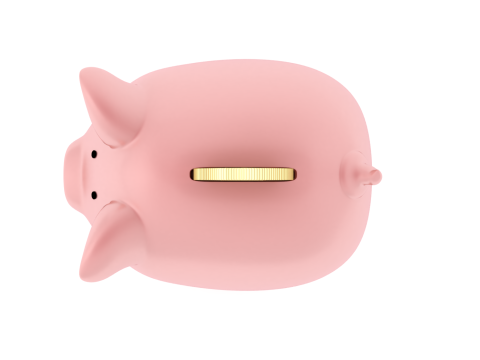 Piggy Bank With Gold Coin 3D Модель