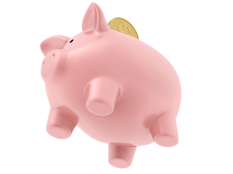 Piggy Bank With Gold Coin 3D Модель