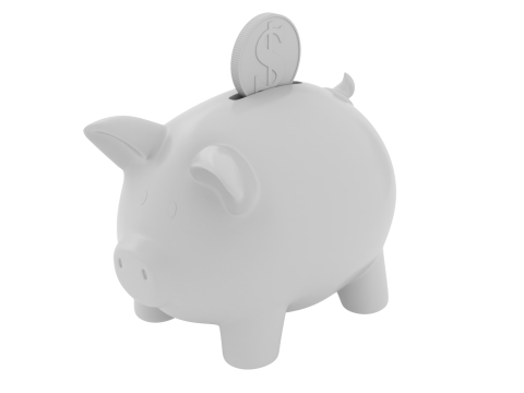 Piggy Bank With Gold Coin 3D Модель
