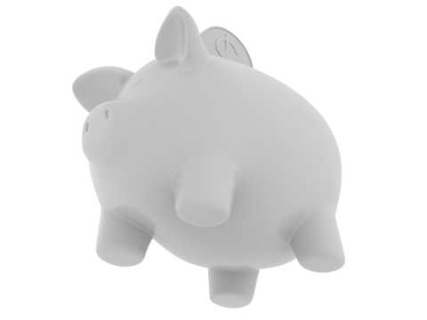 Piggy Bank With Gold Coin 3D Модель