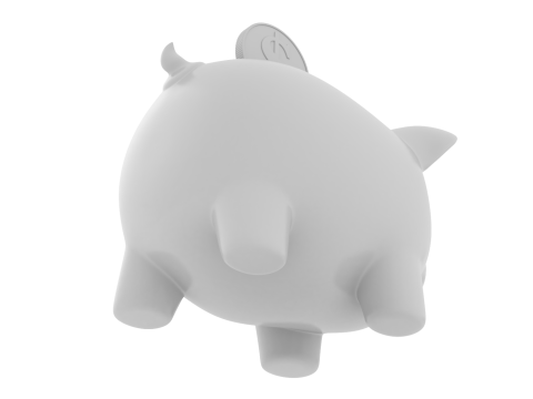 Piggy Bank With Gold Coin 3D Модель