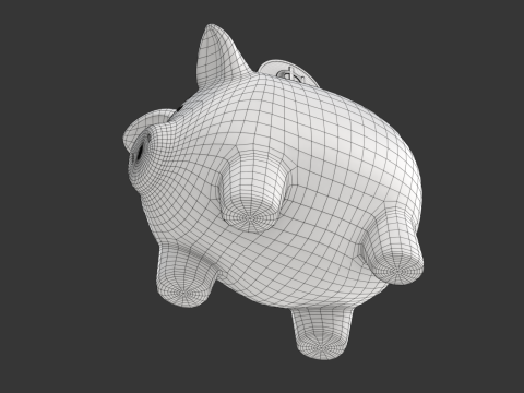 Piggy Bank With Gold Coin 3D Модель