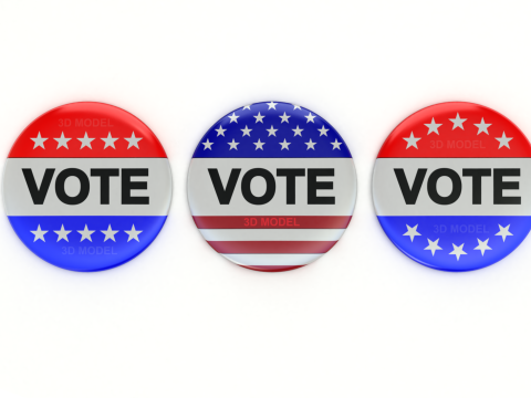 Vote Badge Model 3D