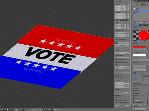 Vote Badge Model 3D
