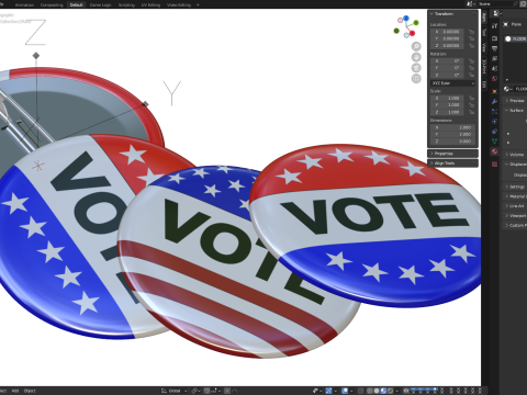 Vote Badge Model 3D