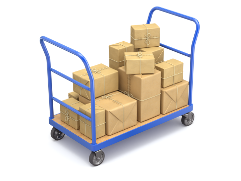 Warehouse Trolley With Wrapped Parcel 3D Модель