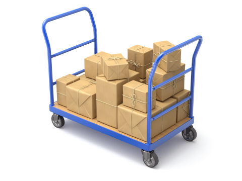 Warehouse Trolley With Wrapped Parcel 3D मॉडल