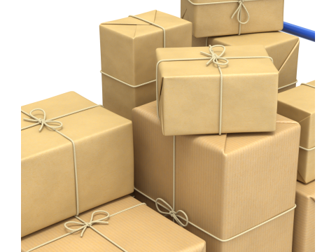 Warehouse Trolley With Wrapped Parcel 3D मॉडल