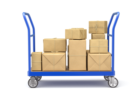 Warehouse Trolley With Wrapped Parcel 3D मॉडल