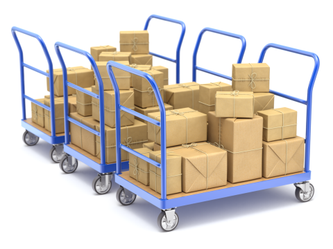 Warehouse Trolley With Wrapped Parcel 3D मॉडल