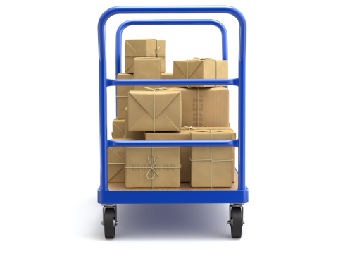Warehouse Trolley With Wrapped Parcel 3D मॉडल