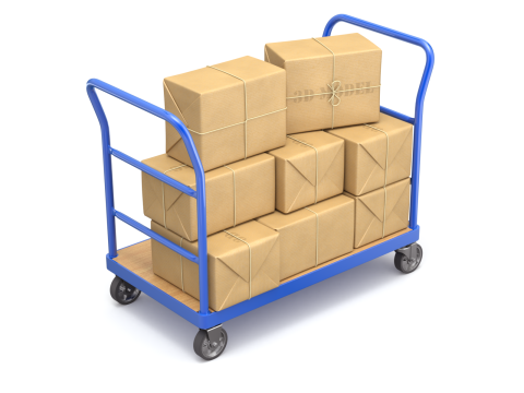 Warehouse Trolley With Wrapped Parcel 3D मॉडल