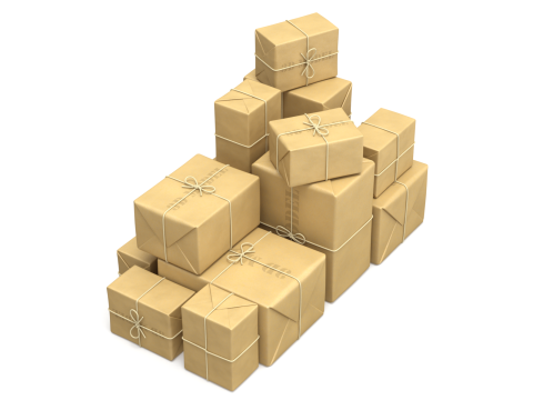 Warehouse Trolley With Wrapped Parcel 3D मॉडल