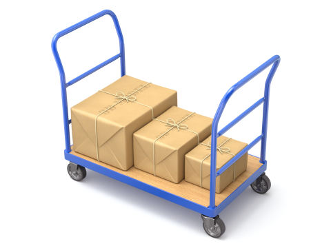 Warehouse Trolley With Wrapped Parcel 3D मॉडल