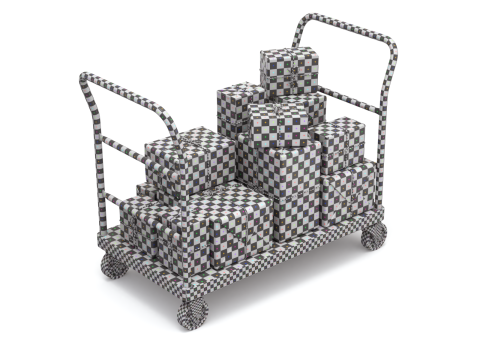 Warehouse Trolley With Wrapped Parcel 3D मॉडल