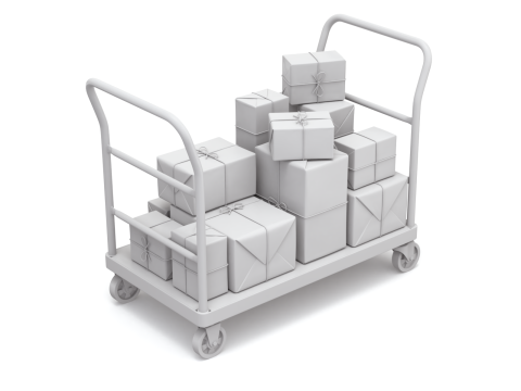 Warehouse Trolley With Wrapped Parcel 3D मॉडल