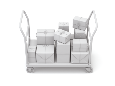 Warehouse Trolley With Wrapped Parcel 3D मॉडल