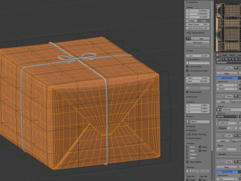 Carrinho de armaz&eacute;m com pacote embrulhado Modelo 3D