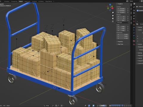 Warehouse Trolley With Wrapped Parcel 3D मॉडल